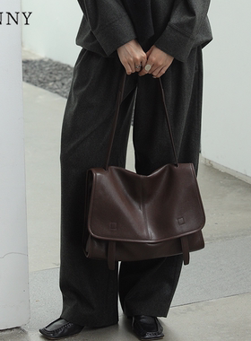 【早春上新】Oinny真皮包包斜挎复古大容量邮差包牛皮女包7275