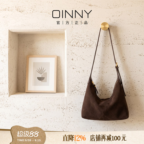 OINNY牛皮hobo包复古慵懒斜挎包