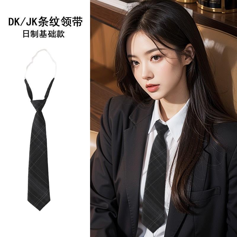 韩国领带女款配饰领带免打女款黑色配饰衬衫装饰学生学院风制服女图片