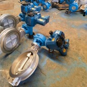 电动铸钢蝶阀电动涡轮对夹硬密封蝶阀D973H 16C DN80