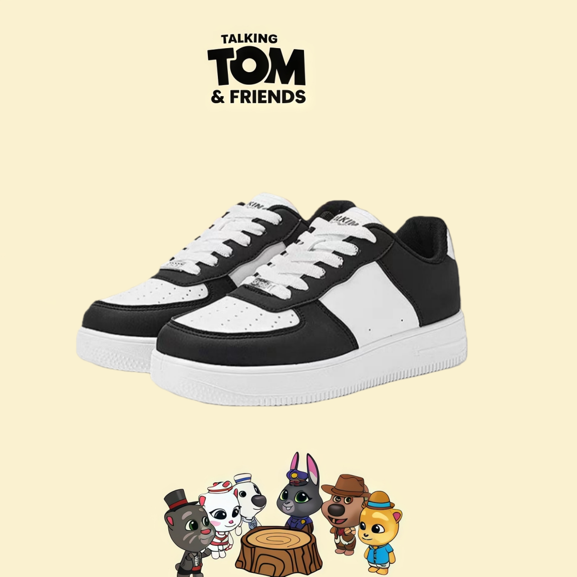 会说话的汤姆猫鞋子男女百搭空军板鞋冬季2026新款时尚休闲鞋