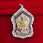 泰银镶钻外壳 泰国佛牌 4460 2560 骑风四面佛 正品 法绘版