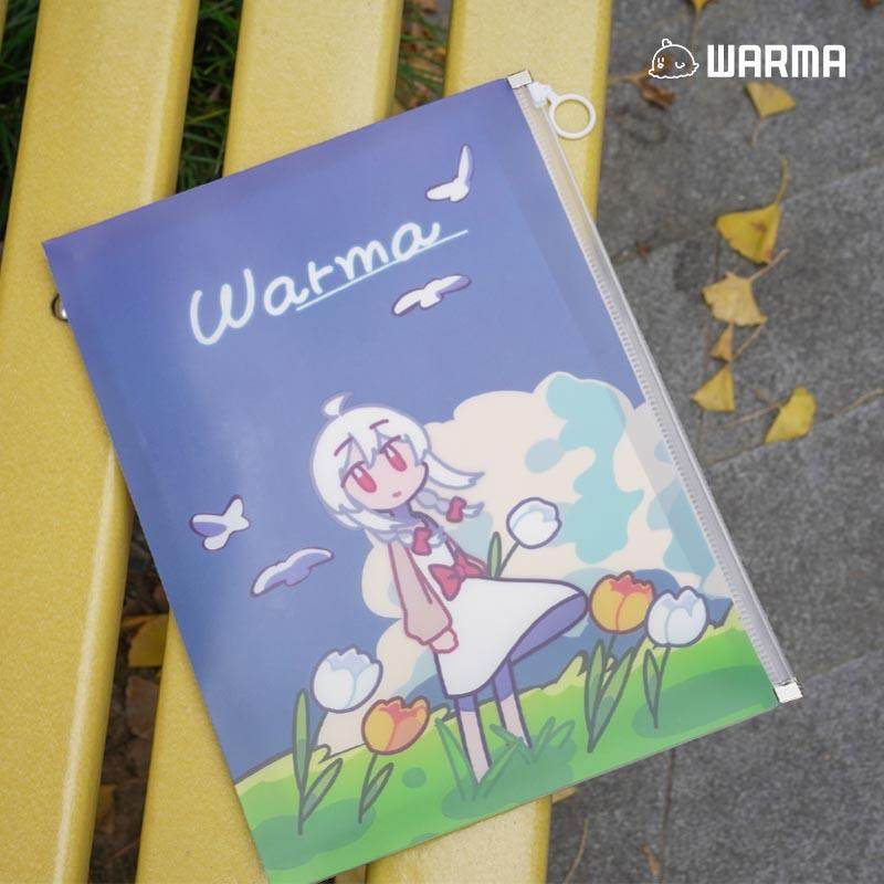 warma拉链文件袋A4透明收纳文件资料卡通可爱沃玛养鸡场