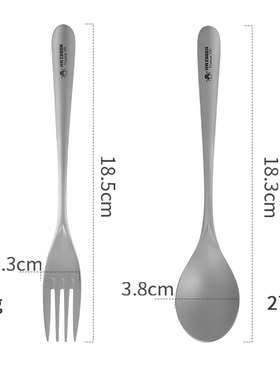 极速赫兹本钛筷子纯钛勺子筷勺y叉加厚户外餐具便携露营钛餐具新