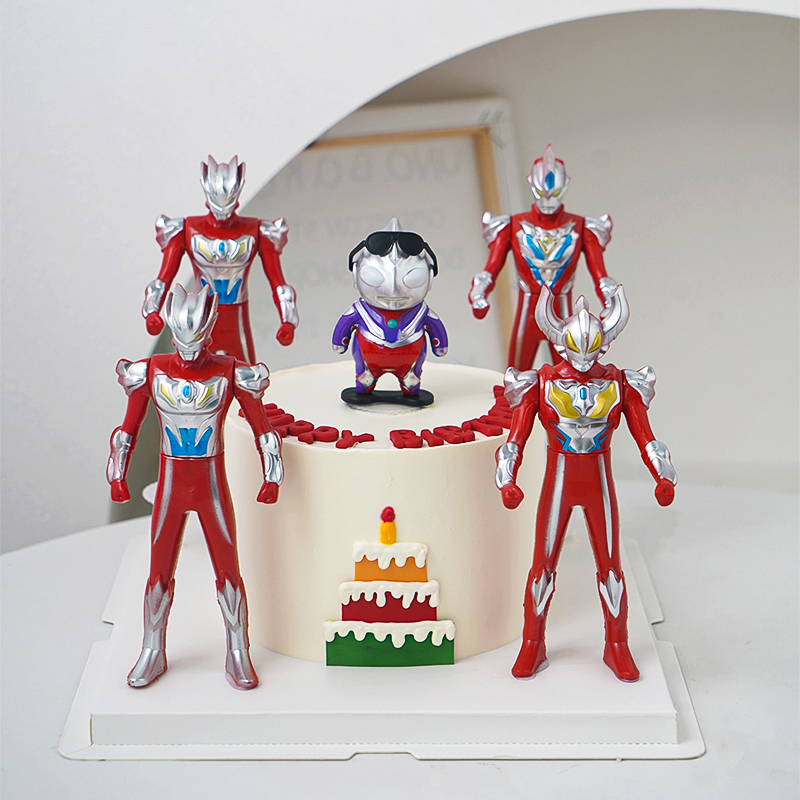 极速网红超人蛋糕装饰品t摆件儿童生日卡通小怪兽咸蛋超人烘焙插