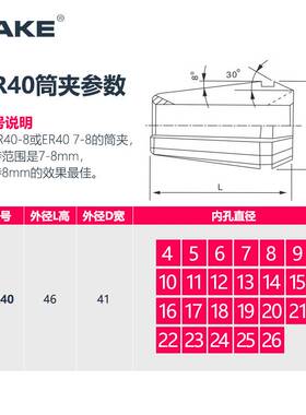 极速ER40筒夹雕刻机夹头弹性ERx锁嘴咀夹具AA级高精度er40-4-26夹