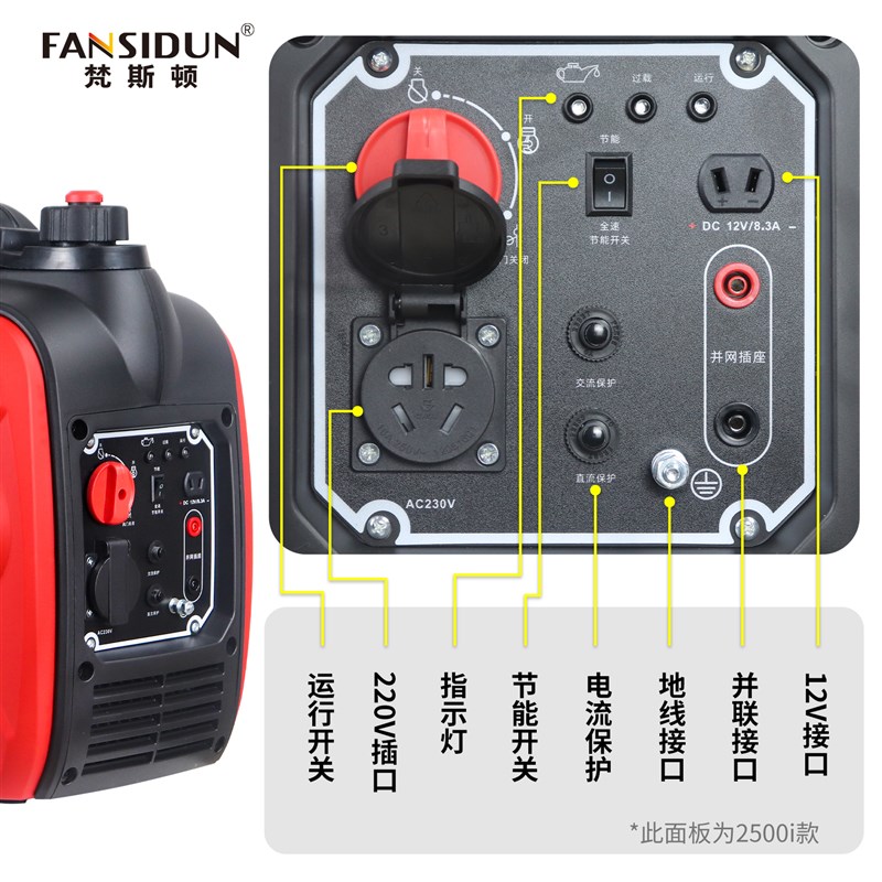 极速220V汽油发电机小r型家用静音2.5kw变频户外房车露营可携式