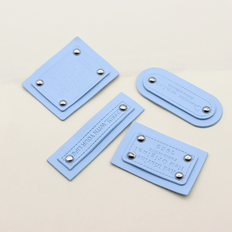 极速金属铆钉PU皮标衣服牛v仔裤腰标时尚包百搭羽绒服破洞破洞贴