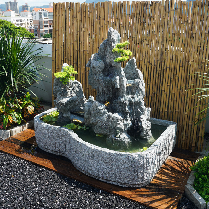 极速假山b流水喷泉花园庭院别墅造景山水景观摆件阳台会所加湿水