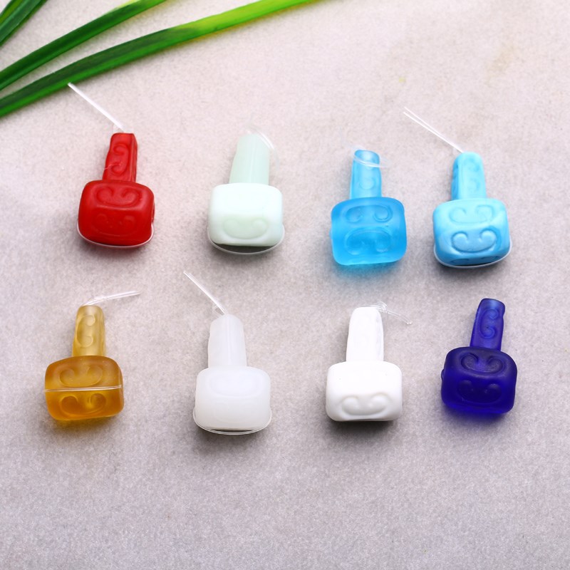 极速多彩琉璃印花三通佛头佛塔 dCiy手串手链佛珠文玩念珠配件配