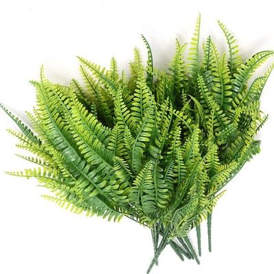 极速8 Pcs Artificial Fetrns Realistic Green Fern Plant UV