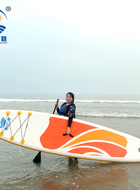 新品广联sup桨板 充气可u折叠双层加厚冲浪板 水上竞速划水板 充