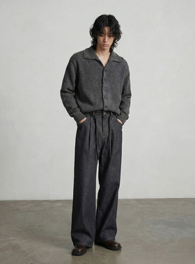 双褶原牛13盎司A字宽松廓形固色牛仔 优雅差异化通勤