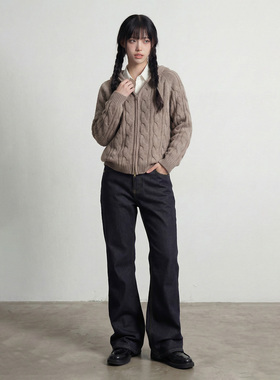 手缝针13.5盎司原牛微喇版型固色牛仔裤差异化单品