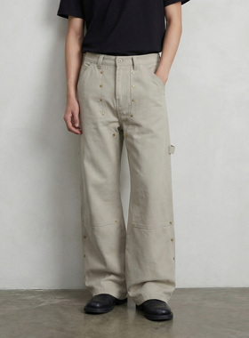 OKME春秋季新款美式复古字母休闲裤男女长裤