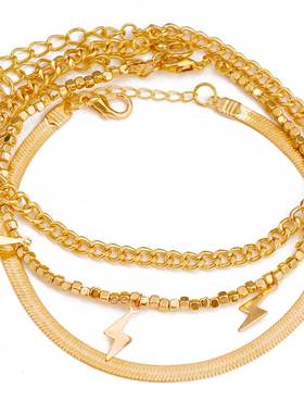 极速-Korean jewelry industry alloy multi-layer goldenX ankle