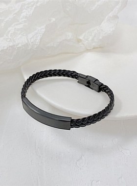 极速Sell like hot cakes leather jewelry Mtitanium steel men