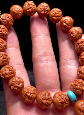 极速龙纹桃核雕刻小n籽十八罗汉核雕手串桃木手链男非橄榄核文玩