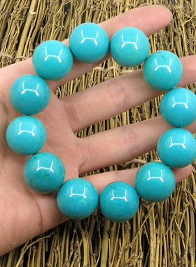 极速天然绿松石手串原矿手链项链佛珠F圆珠散珠原石金刚星月菩提