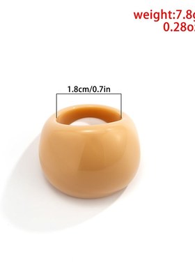 极速~Jewelry simple geometry macarone cJolor arc ring cool w