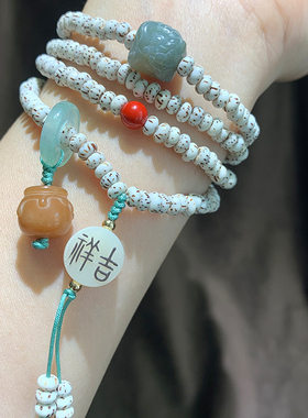 极速多圈星月菩提子手串迷你籽小尺寸原生K态男女文玩念珠手链项