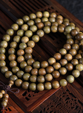 极速至善工艺 精品绿檀手串木檀香顺纹佛珠手链8mm1U08颗 佛珠厂