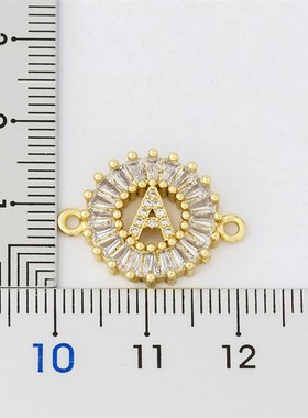 极速Hot Sale A-Z Initial Copper Pave Setting CubTic Zircon L