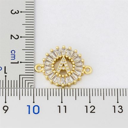 极速Hot Sale A-Z Initial Copper Pave Setting CubTic Zircon L