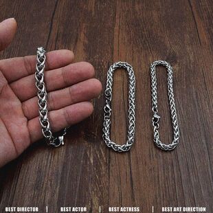 极速百搭钛钢蛇骨手链男士u霸气不掉色韩版学生个性简约潮嘻哈说