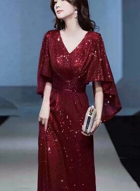 极速大码敬酒服新娘胖mm结婚20B0斤遮肉显瘦宴会红色晚礼服演出主