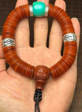 极速藏民把玩包浆回流老件老牦牛A骨超薄药片珠手串文玩骨头珠手