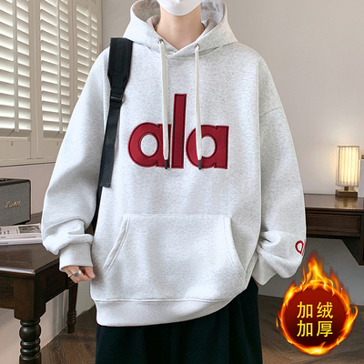 刺绣大字母设计痞帅百搭连帽卫衣