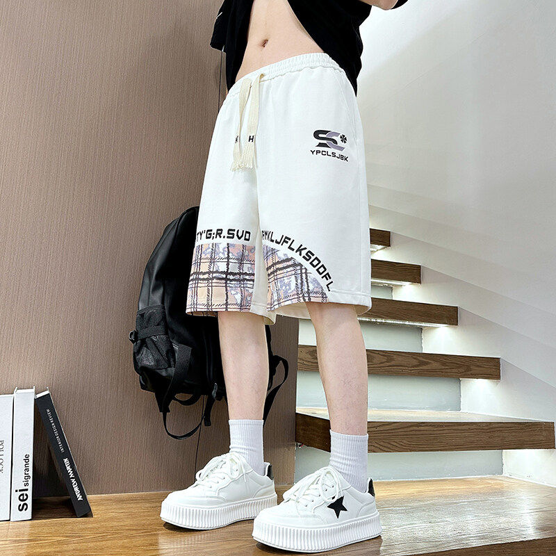 2025夏季新款港风短裤男青少年潮流透气时尚休闲五分裤户外沙滩裤,男装,短裤,淘宝优惠券,粉丝福利购,淘宝优惠卷