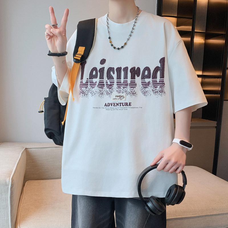港风青少年夏季新款短袖2026个性扎染宽松舒适男生百搭透气T恤