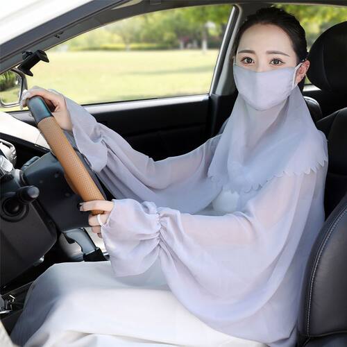 防晒手袖护臂冰丝防晒袖套女夏季开车骑车防紫外线加长手套套袖子