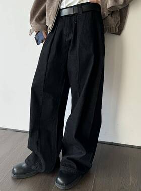 MUTT覆古经典cleanfit原牛纯棉烧毛雪花双褶牛仔裤