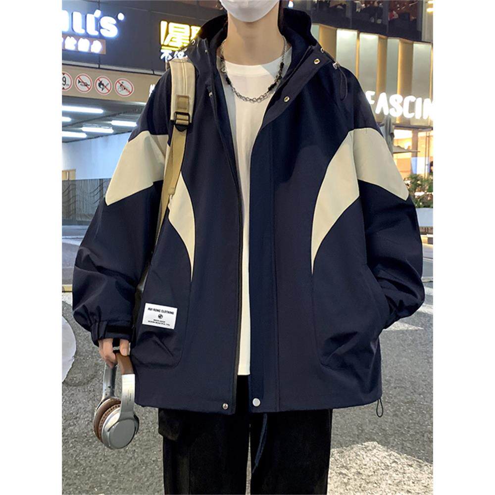 青年春秋季新装男生初中生时尚宽松帅气男士夹克夹克