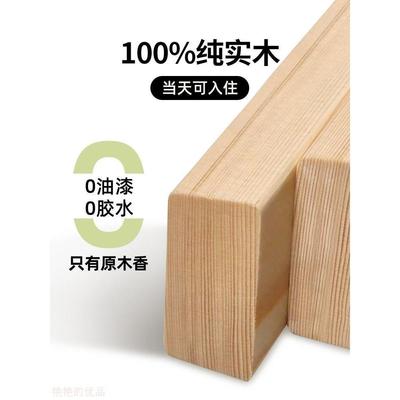 实木床1.5米床架简易单人床1.2全双人床经济型现代简约1.8出租房