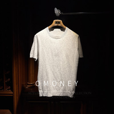 OMoney针织圆领16针花纱棉
