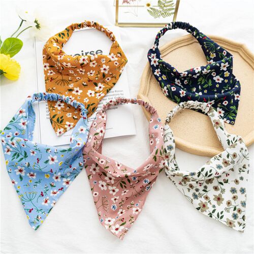 极速Chiffon gPrinting Flower Bandana Hair Scarf Headband for