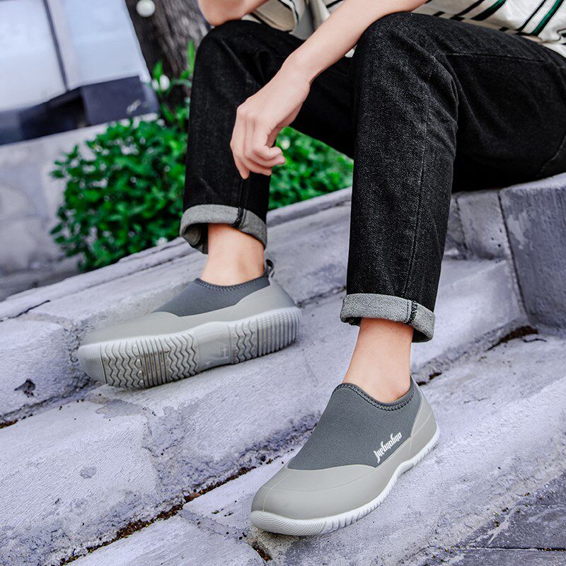 新品新品短雨鞋男款低帮时尚短z筒雨靴男士平底水鞋防滑耐磨防水