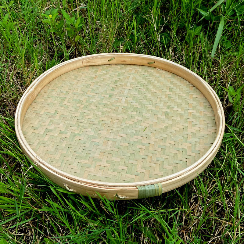 极速竹制b品圆簸箕竹编竹筛子手工无孔竹匾平底托盘专用肠粉蒸盘,特色手工艺,竹编/竹雕,淘宝优惠券,粉丝福利购,淘宝优惠卷