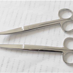 国标42 141618cm 极速实验室剪刀直头 弯头不锈钢剪刀12.5D