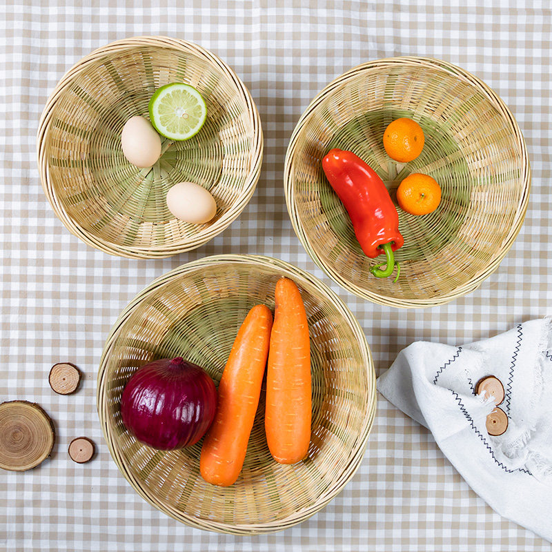 极速精品竹编果蔬篮水果篮洗菜篮B圆形糖果筐干果托盘隔水蒸盘青,餐饮具,果盆/果盘/果篮,淘宝优惠券,粉丝福利购,淘宝优惠卷