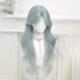 极速假发女长卷发夏季 梦幻薄荷蓝渐变中分八字P小额蕾丝网红日常