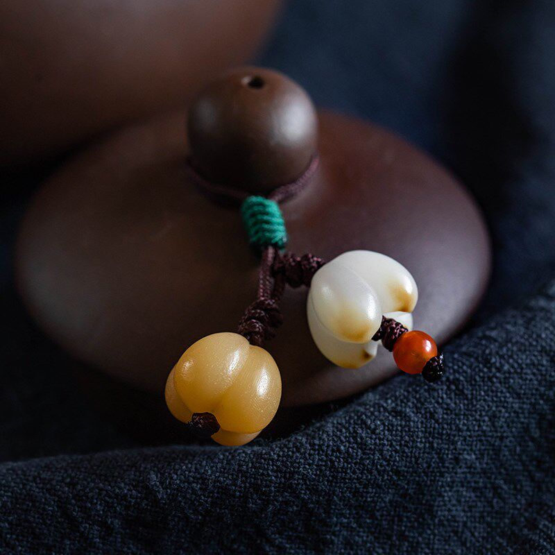 新品栓壶盖防摔木鱼吊坠紫砂壶盖绳手工编织新中式防烫.装饰绳创