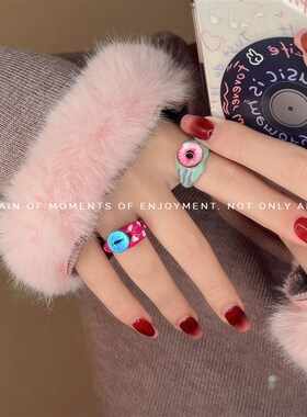 极速contrast eye ring rspring and summer white personality r