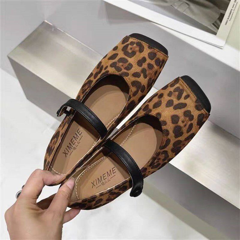 新品欧美定制春秋复古软底单鞋女方头F法式玛丽珍女鞋配裙子平底