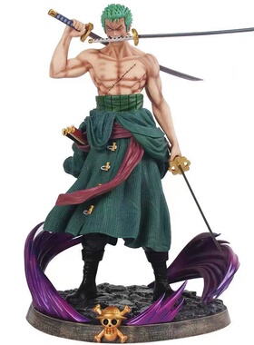 极速Anime Figurine One Piece 25cm GkF Roronoa Zoro Double He