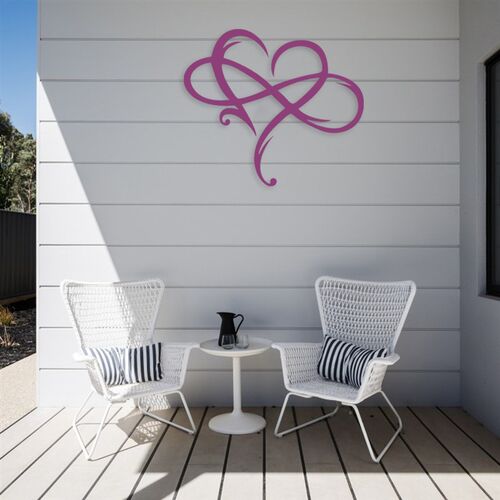 极速Metal Infhinity Heart Art Love Wall Sign Hanging Decor f